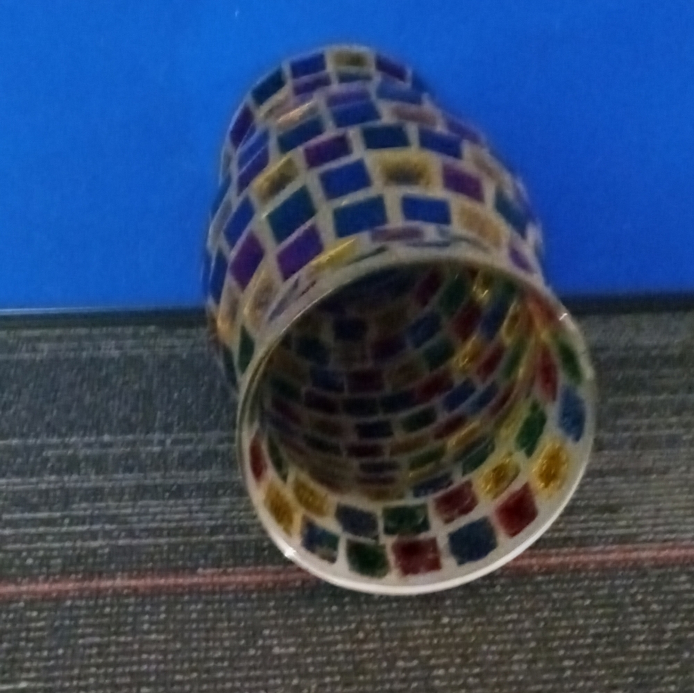 Mosaic Multicolor Vase vintage 1955 11×5 - Picture 3 of 8